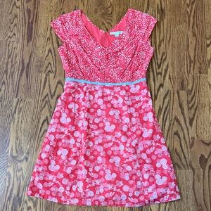 Boden petite cap sleeve mixed Floral knee length  Dress